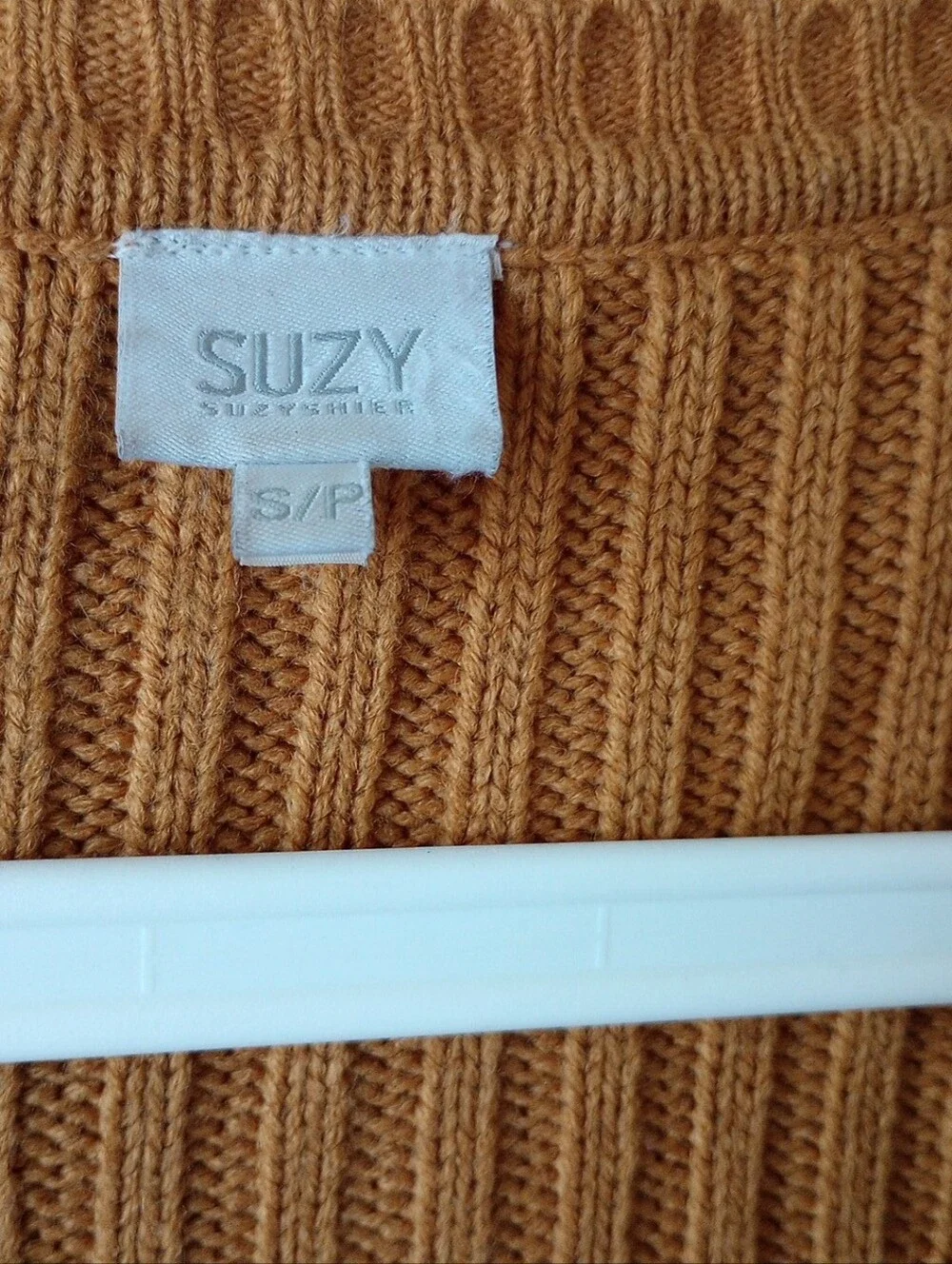 Cable Knit V-Neck Button-Front Sweater Cardigan - Mustard Small - Picture 3 of 5
